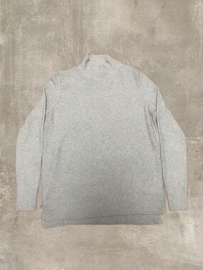 Calvin Klein Jeans Gray Mock Neck Sweater Size Medium Cozy Minimalist